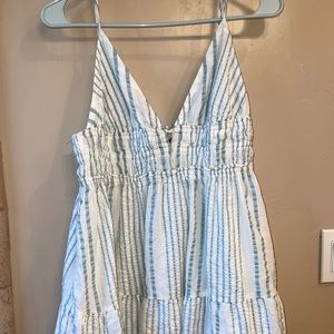 Blue and White Stripped Mini Dress